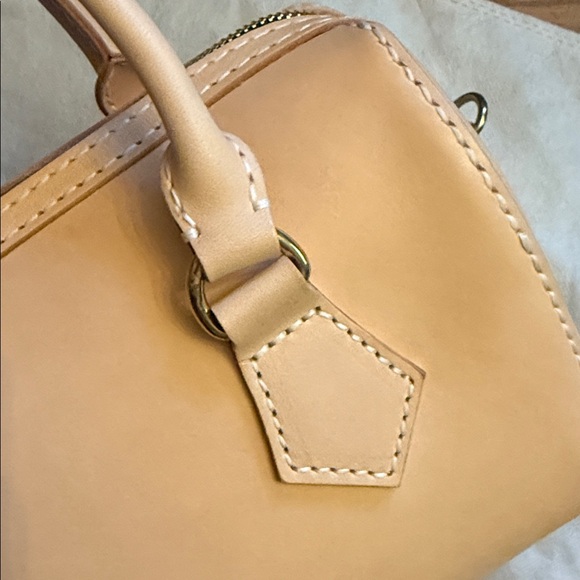 Tan / Cream Leather Handbag Speedy - Picture 6 of 12